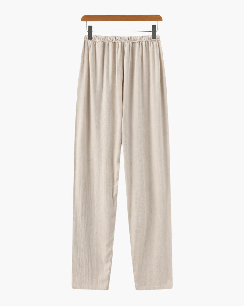 Adrin – Leichte Slim Fit Leinenhose mit Kordelzug