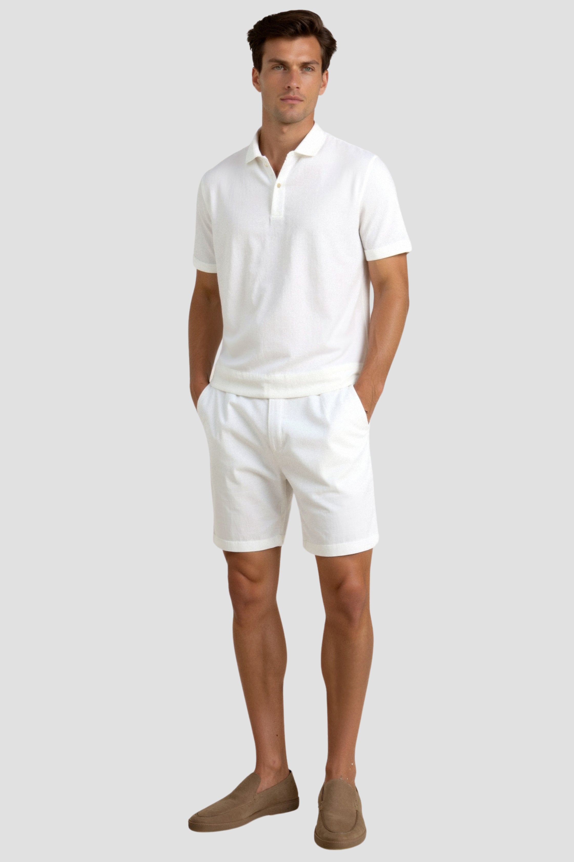 Elian – Beige Herren Shorts mit Kordelzug
