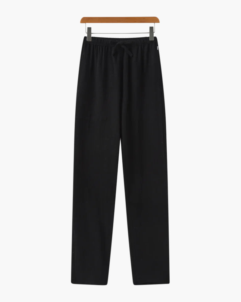 Adrin – Leichte Slim Fit Leinenhose mit Kordelzug