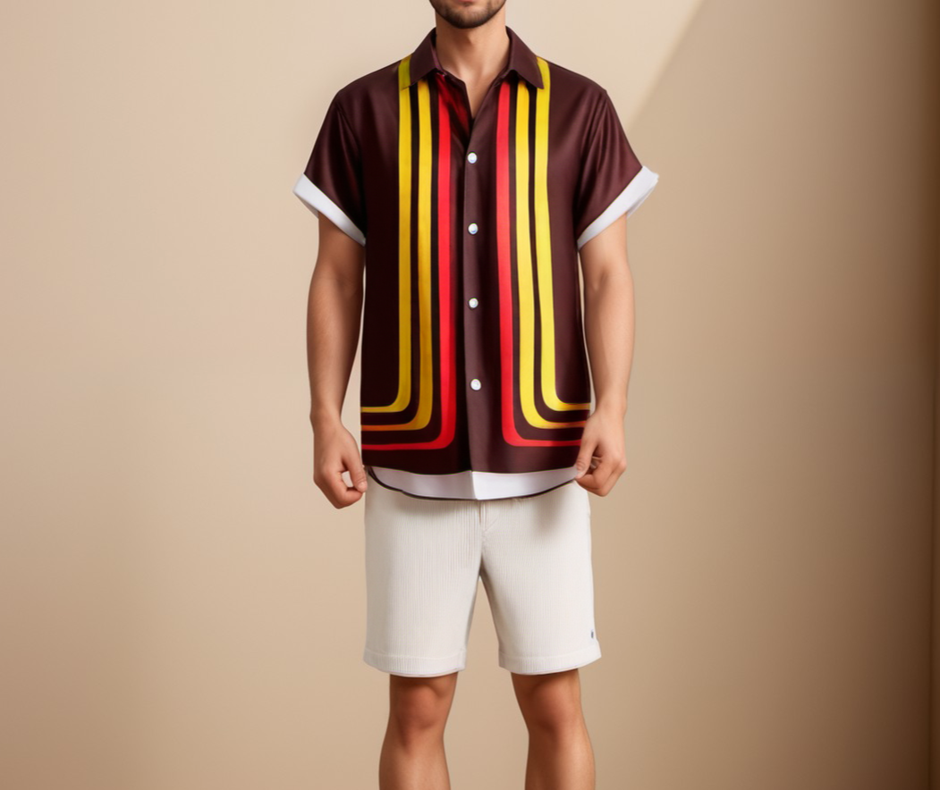 Silvan – Kurzarmhemd mit Retro Muster