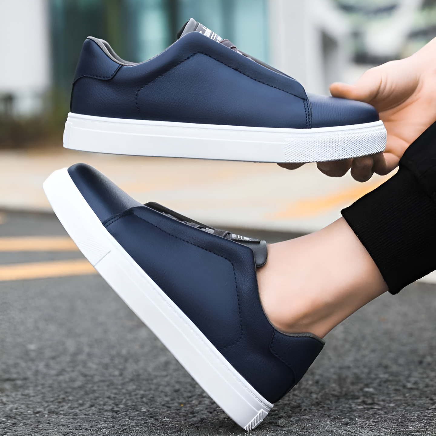 Damian – Weißer Leder Sneaker