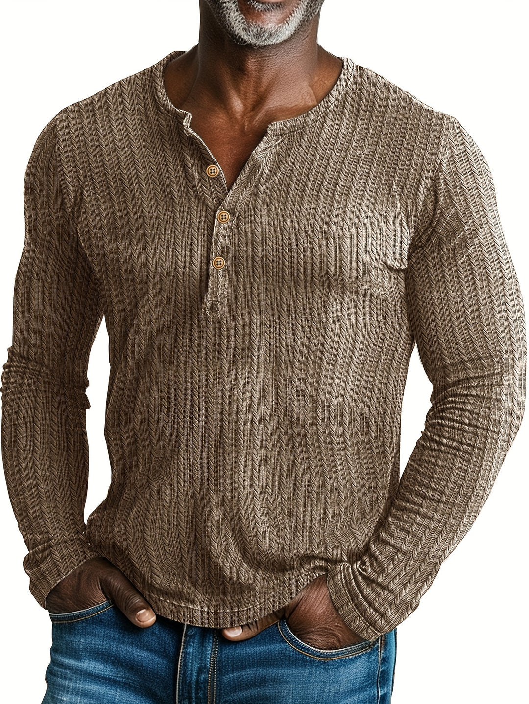 Marek | Herren Langarmhemd im Pullover-Stil