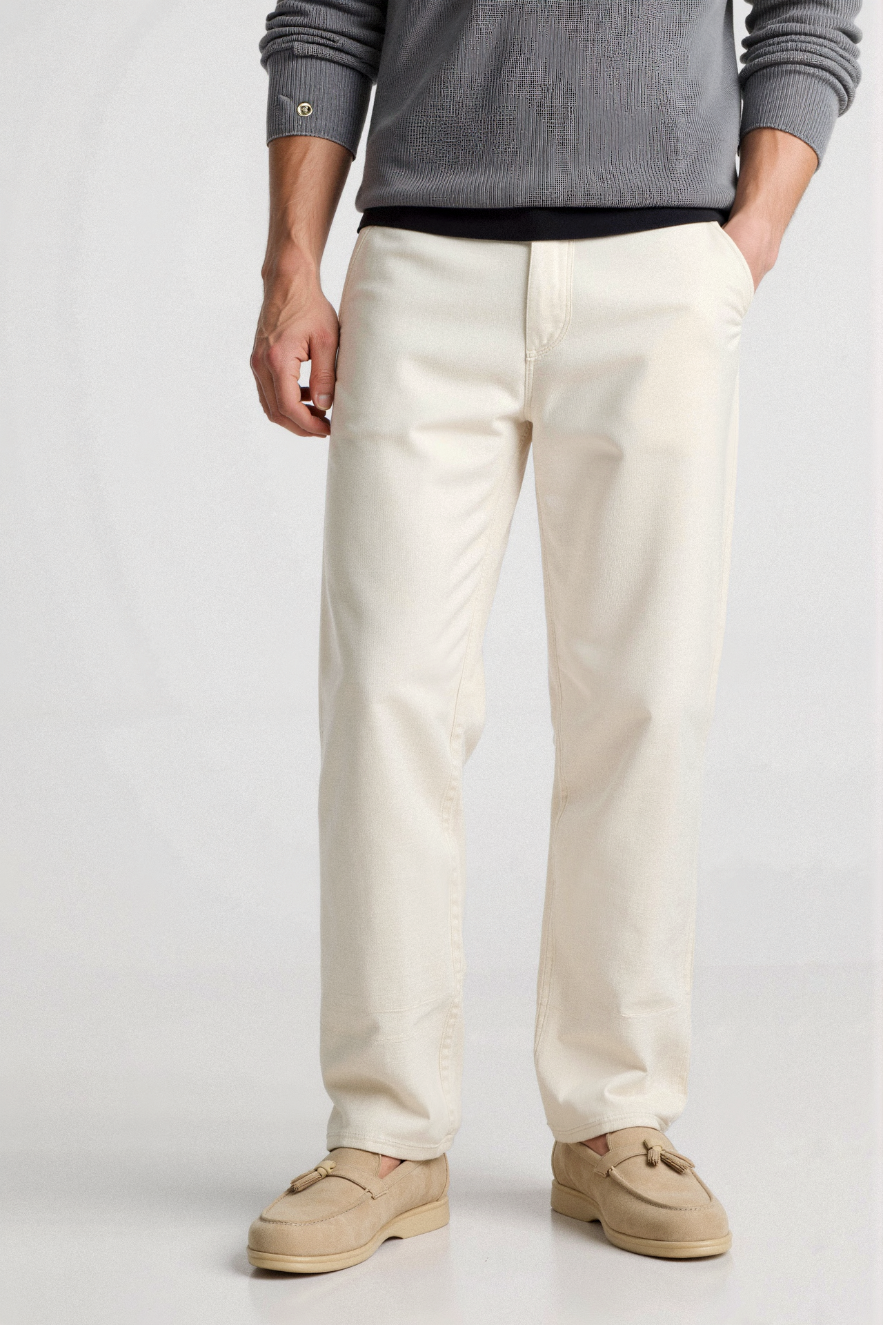 Silvano – Beige Quasten Loafer