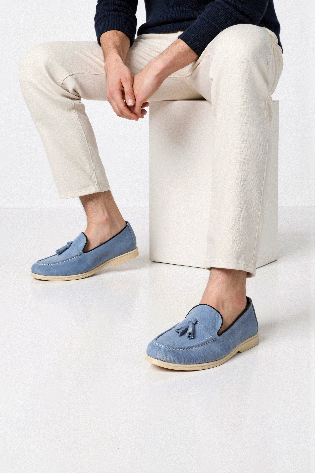 Silvano – Beige Quasten Loafer