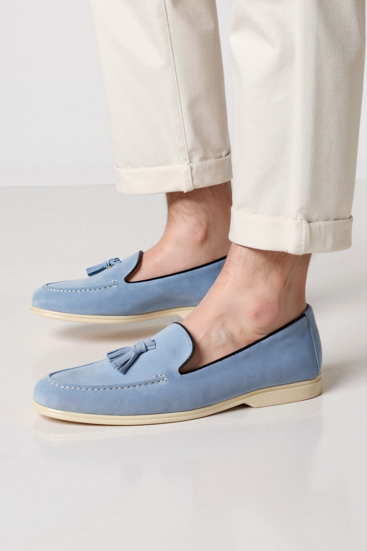 Silvano – Beige Quasten Loafer