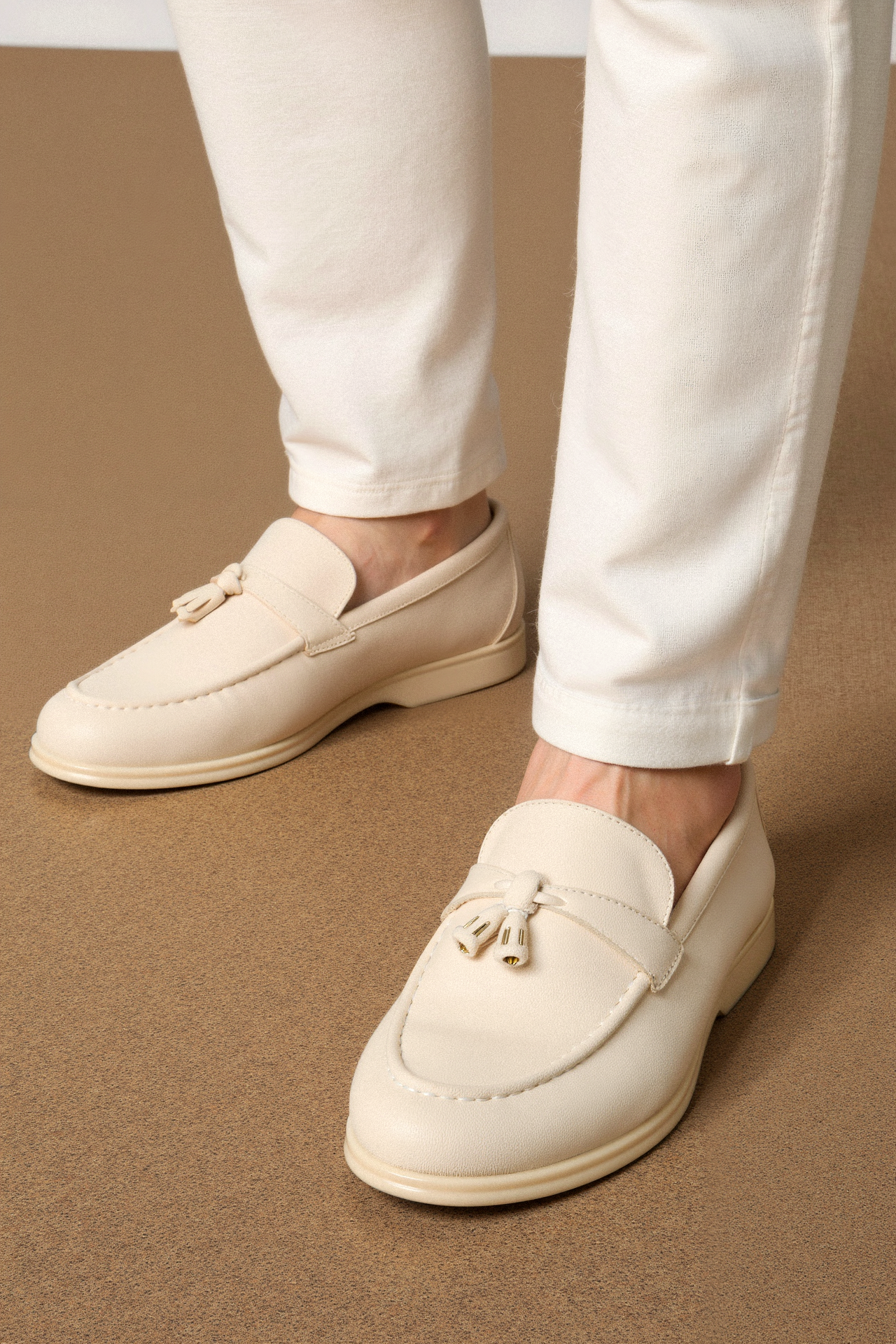 Silvano – Beige Quasten Loafer