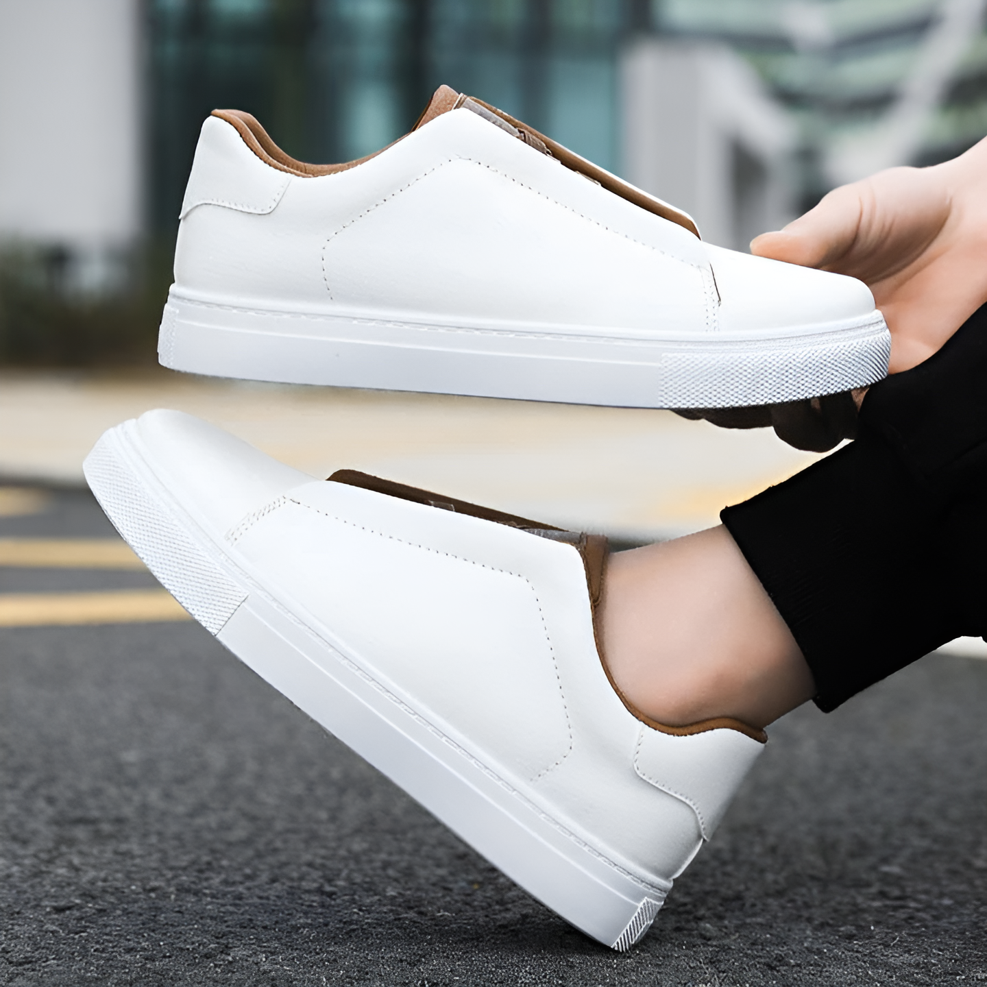 Damian – Weißer Leder Sneaker