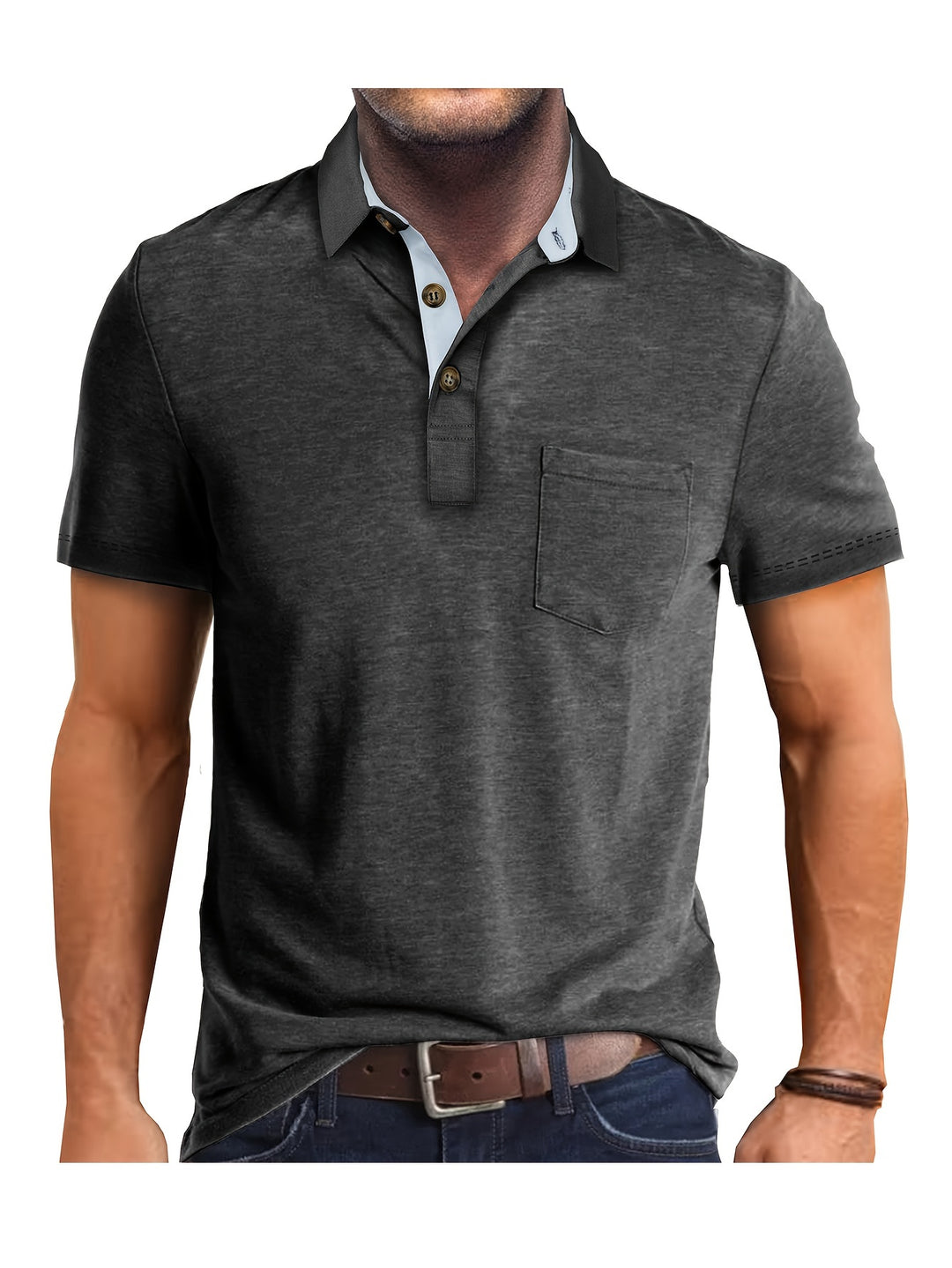 Miro – Kurzarm Poloshirt mit Knopfleiste