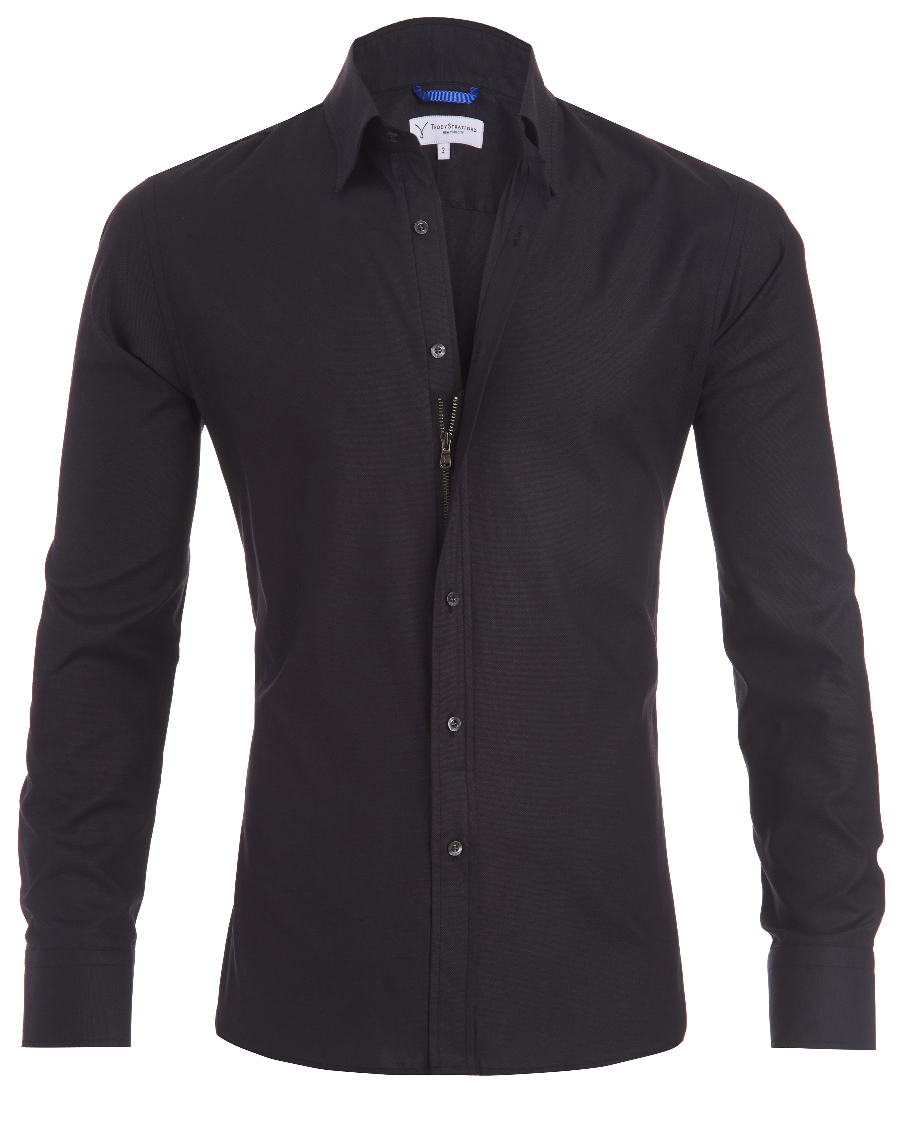 Siro – Zip Fit Hemd Herren