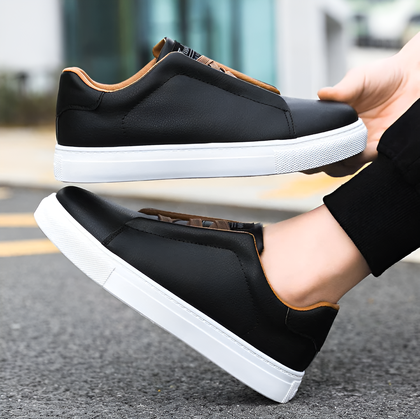 Damian – Weißer Leder Sneaker