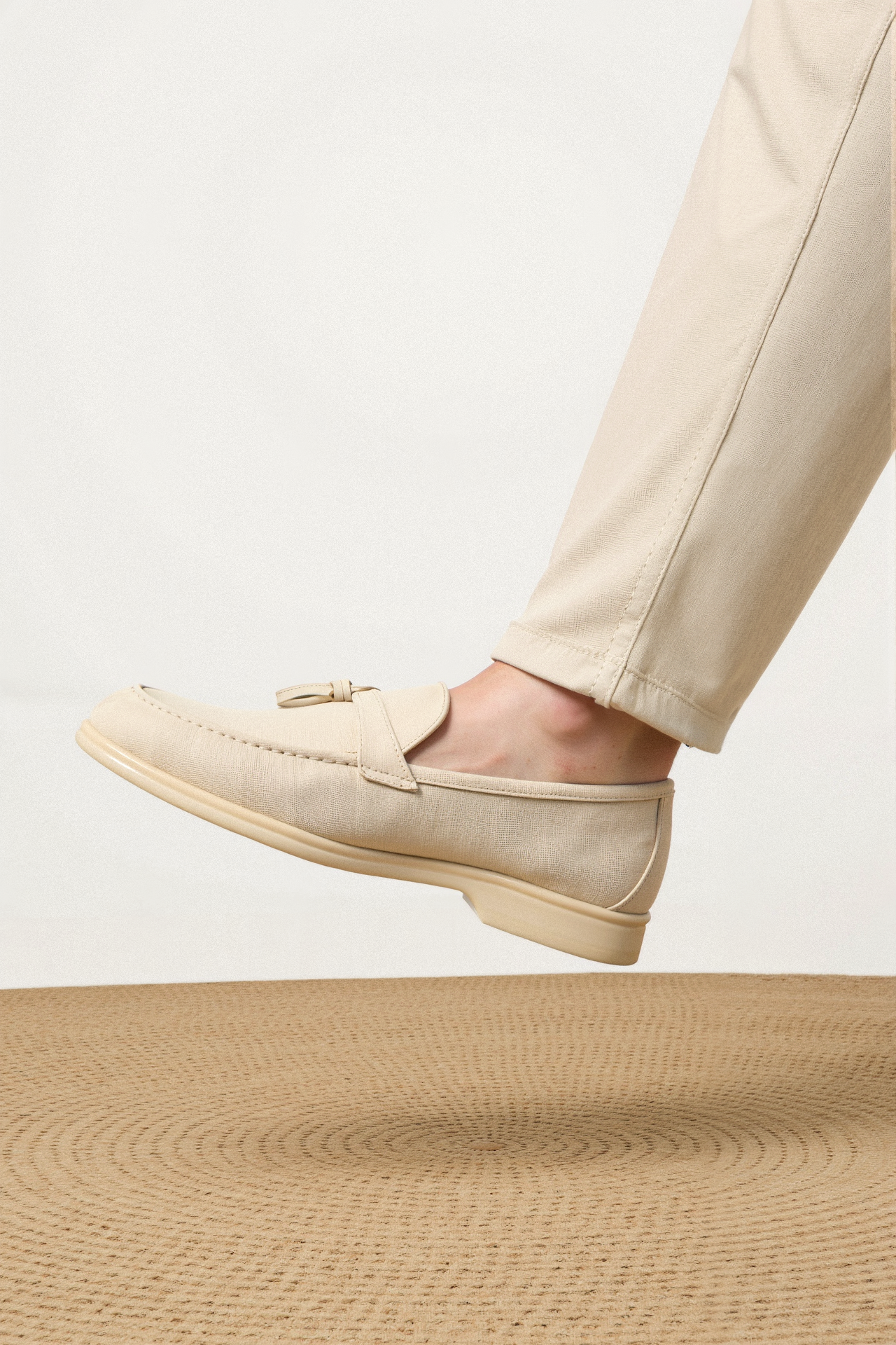 Silvano – Beige Quasten Loafer